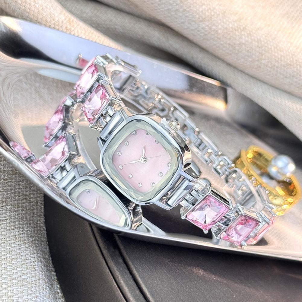 Luxury Watch Female - Glinsterende armbandhorloge met vierkante wijzerplaat, dameshorloge