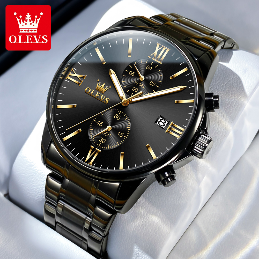 Luxury Watch Magazine - OLEVS 2886 Klassiek Zwart Quartz Horloge