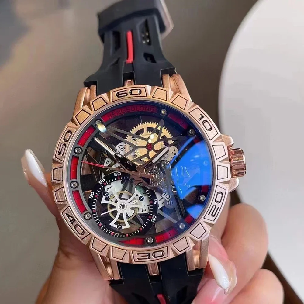 Luxury Watch With Rubber Strap - 3D Quartz Horloges Mannen Luxe Creatieve