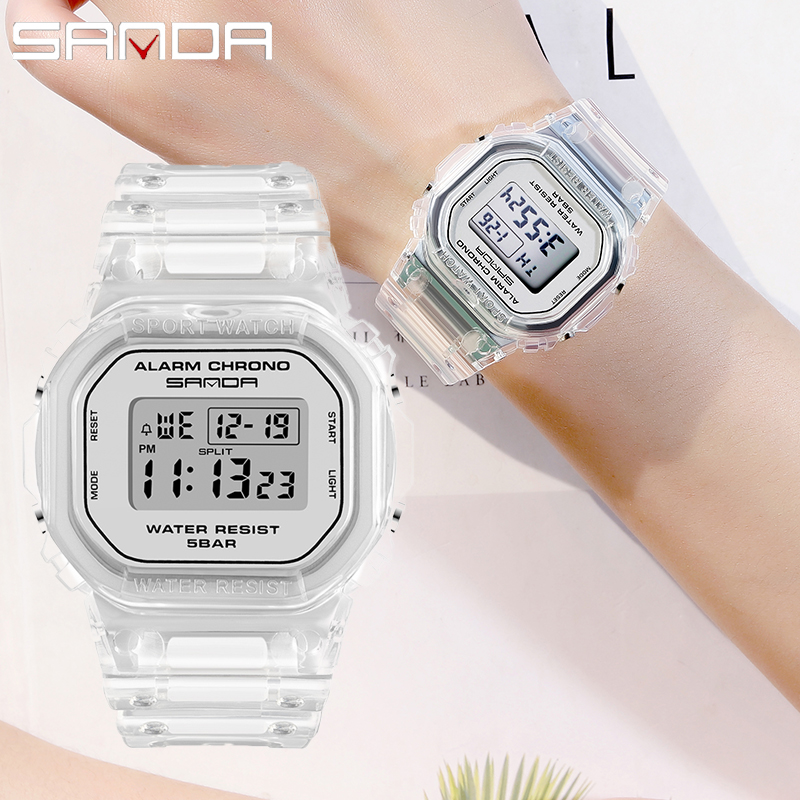 Luxury Watch White - Sanda White Fashion Sport Horloge Lover