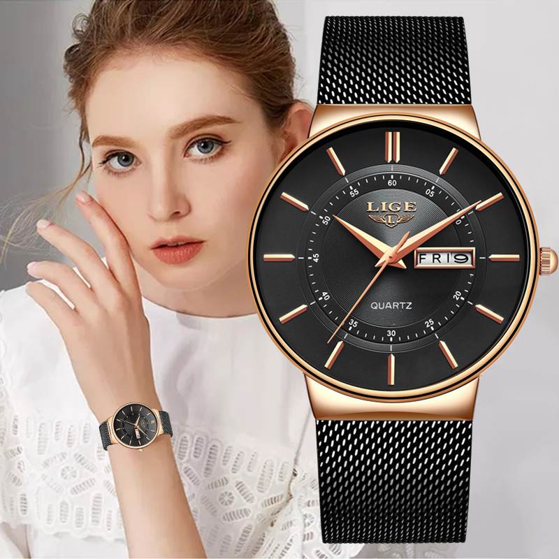 Luxury Watch Gift Box - LIGE Dameshorloges Luxe merk Ultradunne kalenderweek