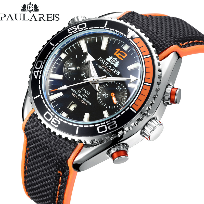 Luxury Watch With Rubber Strap - PAULAREIS P Luxe heren automatisch zelfopwindend