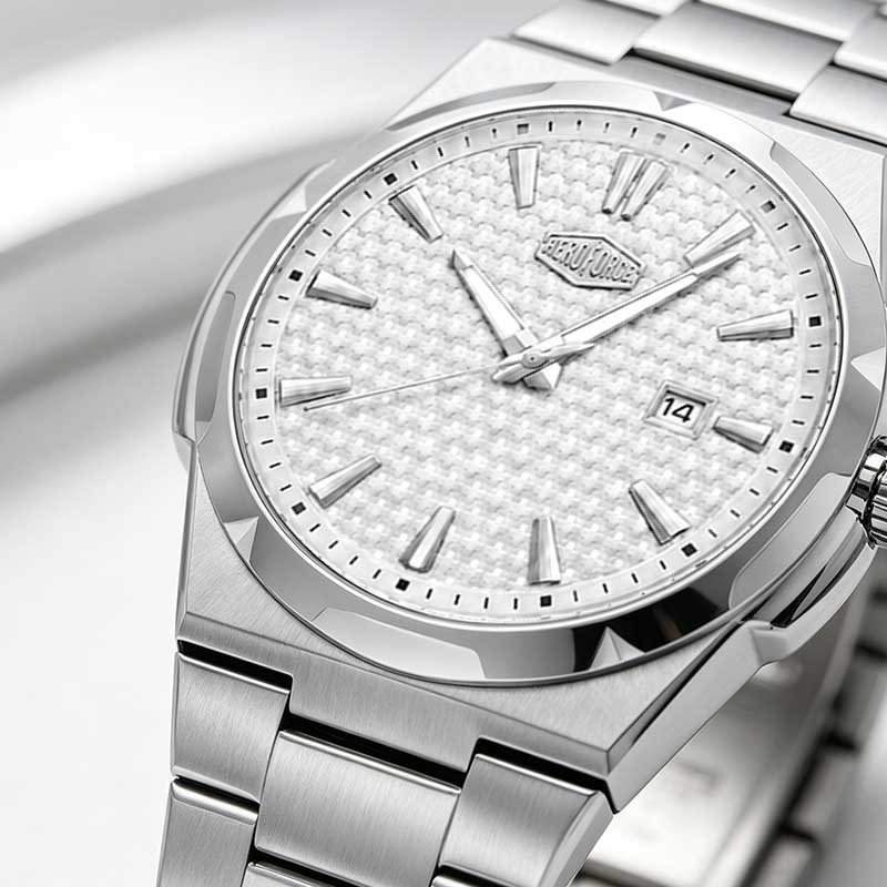 Luxury Watch White - HEROFORCE Zilver Wit Heren Polshorloge Automatisch