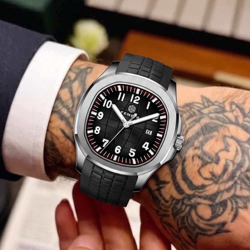 Stijlvol herenhorloge met quar - Luxury Watch With Rubber Strap recensie en prijs