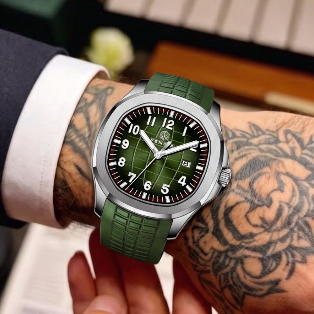 Stijlvol herenhorloge met quar - Luxury Watch With Rubber Strap recensie en prijs