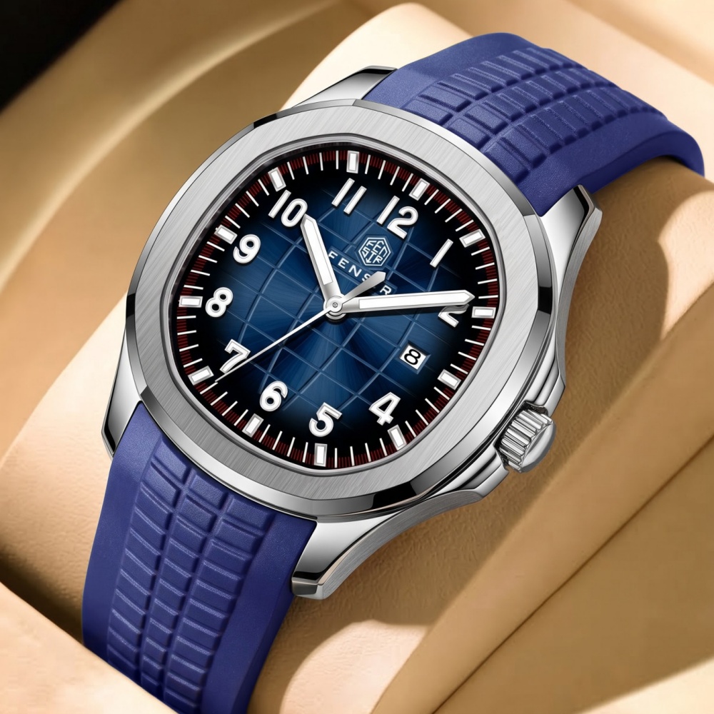Stijlvol herenhorloge met quar - Luxury Watch With Rubber Strap recensie en prijs