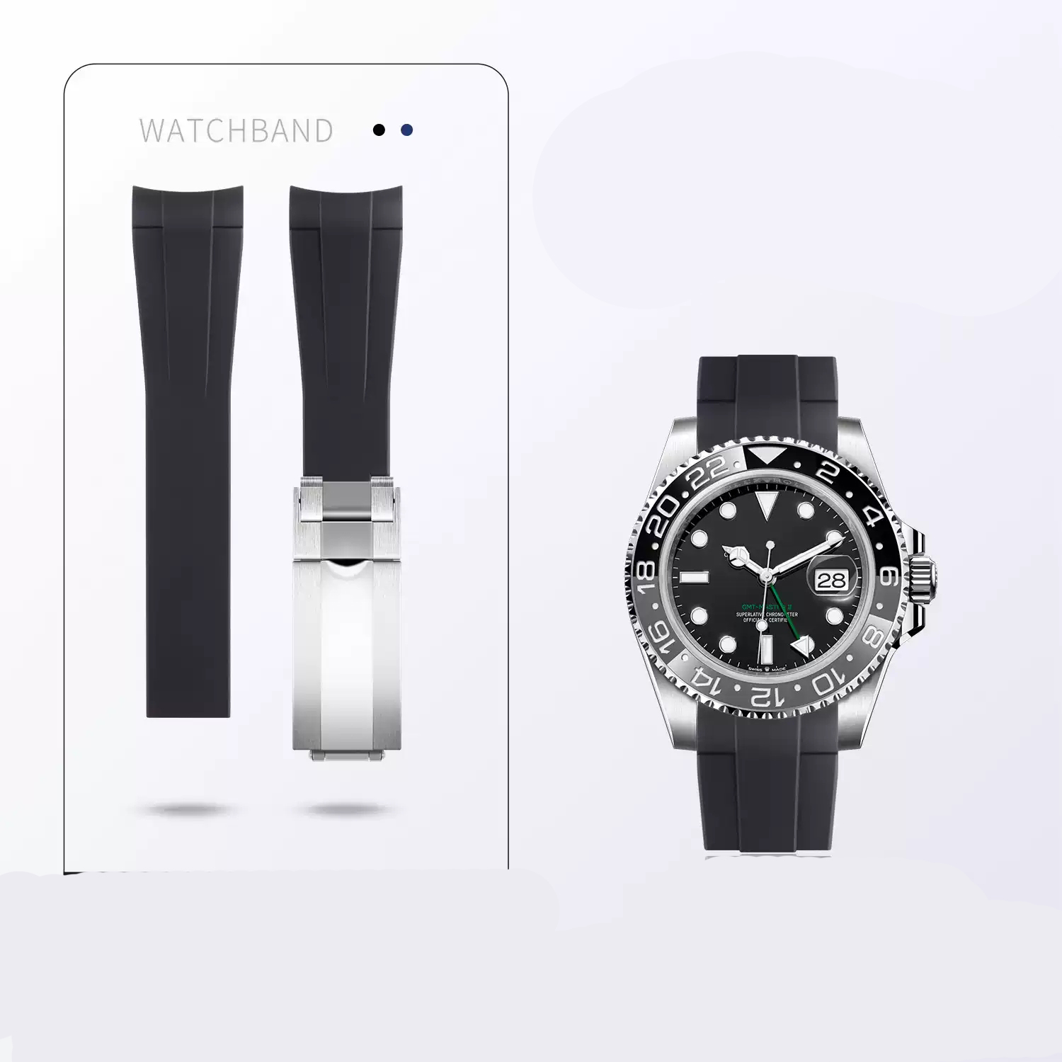 Rubberen horloge voor Rolex Zw - Luxury Watch With Rubber Strap recensie en prijs
